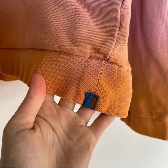 Kule the Summer Ombre Cropped Sweater Pink and Orange Sweatshirt Crew Neck M - Picture 6 of 14